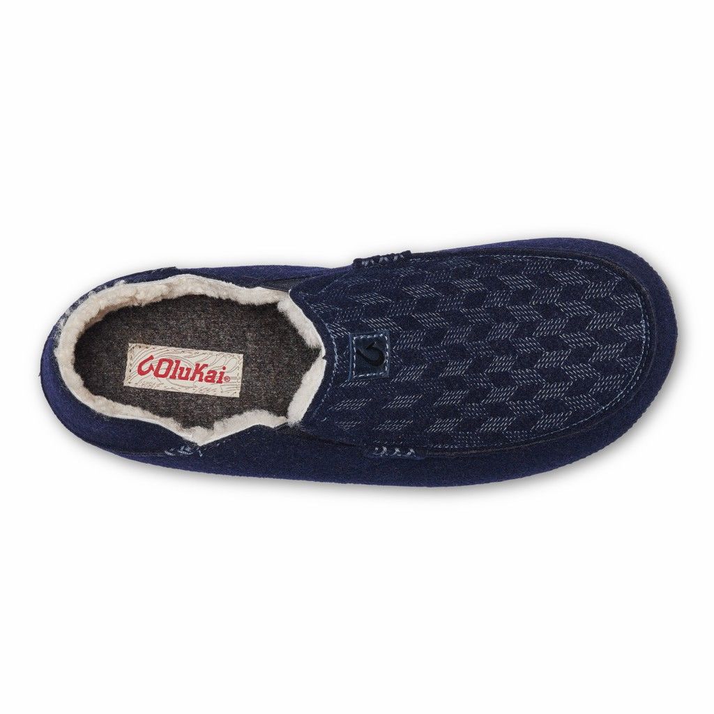 Zapatos Olukai Moloā Kilohana - Pantuflas Hombre Azules 20980-176